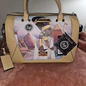 Tan and Multicolor Crossbody Bag